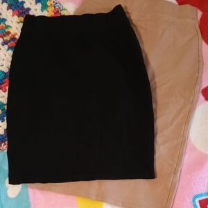 Elegant Black and Tan Women's Skirt Set